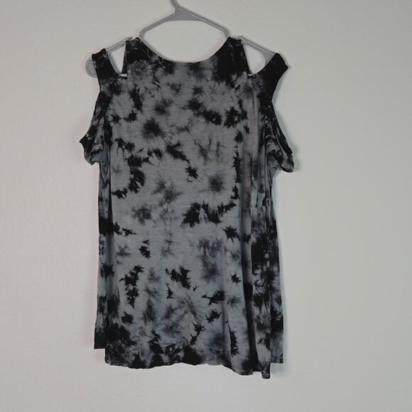 Rock & Republic Tie Dye Cold Shoulder Top Size L/XL - Picture 4 of 5